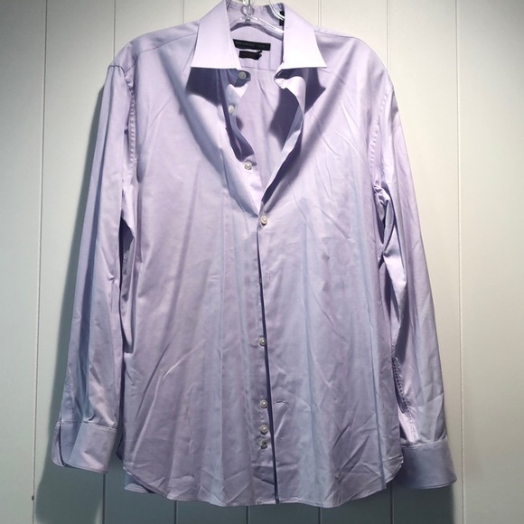 Like New John Varvatos regular fit cotton stretch lilac spread collar 15.5 32/33 - Picture 1 of 8